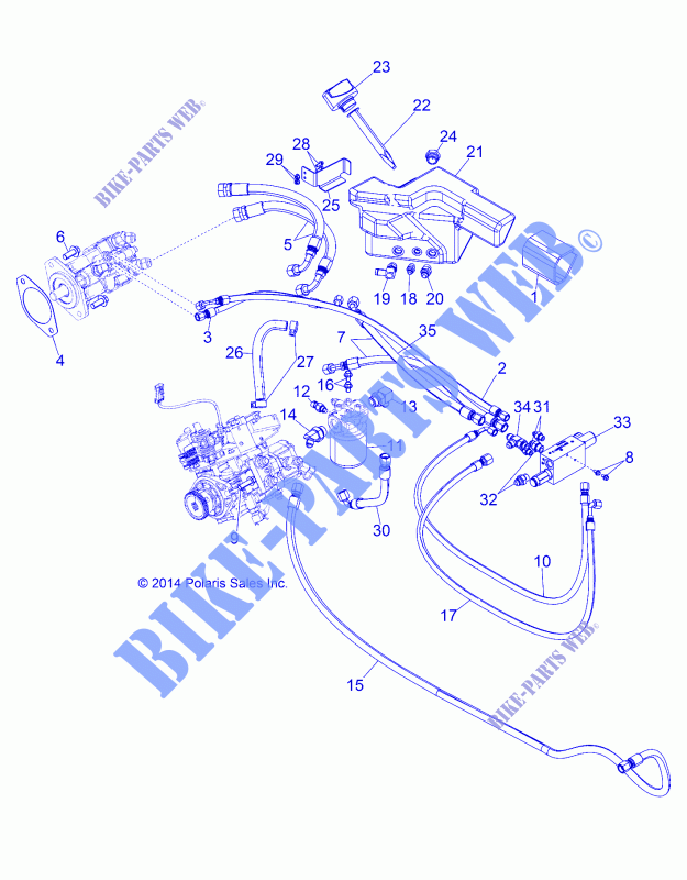 TREN, HYDROSTAT MOUNTING AND LINES   R151DPD1AA/2D (49BRUTUSHYDROSTAT15) para Polaris RANGER HST 2015