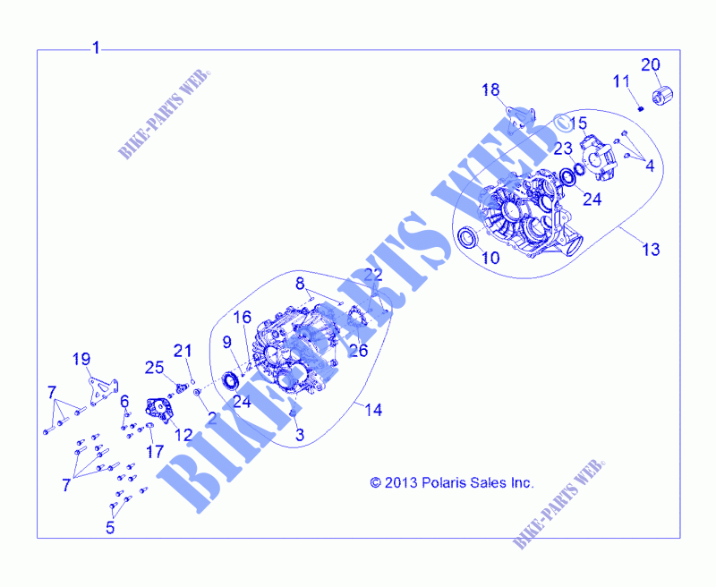TREN, PRINCIPAL CAJA DE ENGRANAJES INTERNALS 2   R151DPD1AA/2D (49BRUTUSGCMNINTL213) para Polaris RANGER HST 2015