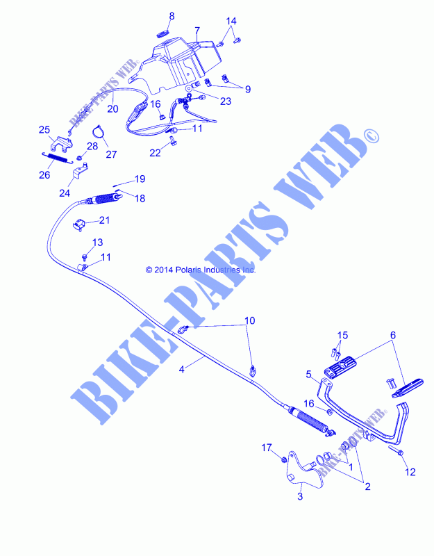 TREN, pedal del acelerador   R151DPD1AA/2D (49BRUTUSPEDALTHROTTLE15) para Polaris RANGER HST 2015