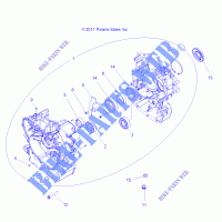 CAJA DEL CIGÜEÑAL   R15RUA57AA/E57AC (49RGRCAJA DEL CIGÜEÑAL12RZR570) para Polaris RANGER CREW 570 EFI FULL SIZE 2015