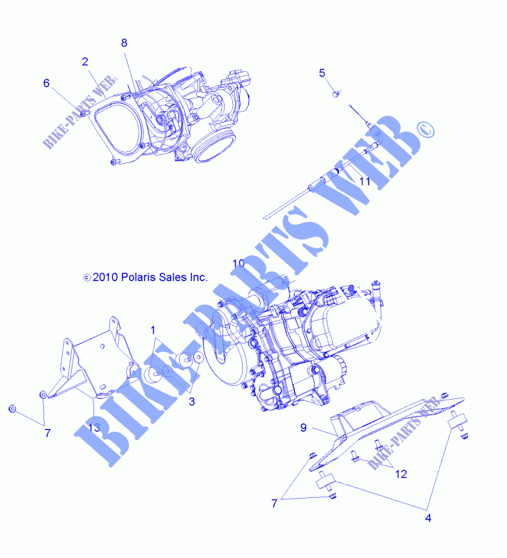 MOTOR, MOUNTING   R14TH76AA/AC/EAS/AAC/ACC/EASC (49RGRMOTORMTG11800CREW) para Polaris RANGER 800 EFI / EPS LE 2014