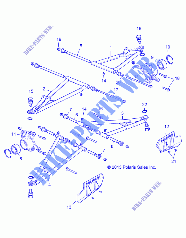 SUSPENSIÓN DELANTERA CONTROL ARMS   R14WH88A/9EA ALL OPCIONES (49RGRSUSPFRT14CREW) para Polaris RANGER CREW 900 ALL OPTIONS 2014