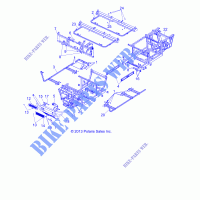CHASIS, BASTIDOR AND FRONT BUMPER   R14WH90DG (49RGRCHASIS14DCREW) para Polaris RANGER CREW 900 DIESEL 2014