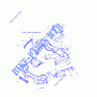 CAPUCHA and FRONT FASCIA   R14WH9EMD (49MVLATCH14DMCRW) para Polaris RANGER 4X4 900D HIPPO MPS 2014