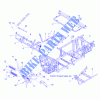 CHASIS, BASTIDOR AND FRONT BUMPER   R13TH90DG (49RGRCHASIS13900D) para Polaris RANGER 900 DIESEL 2013