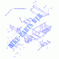 CHASIS, BASTIDOR AND FRONT BUMPER   R12RC08GA/GH/FA/FH (49RGRBASTIDOR11EV) para Polaris RANGER EV/LEV 4X4 2012