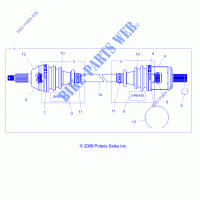 TREN, TREN DELANTERO   R12RC08GA/GH/FA/FH (49LEVSHAFTDRV10SDW) para Polaris RANGER EV/LEV 4X4 2012
